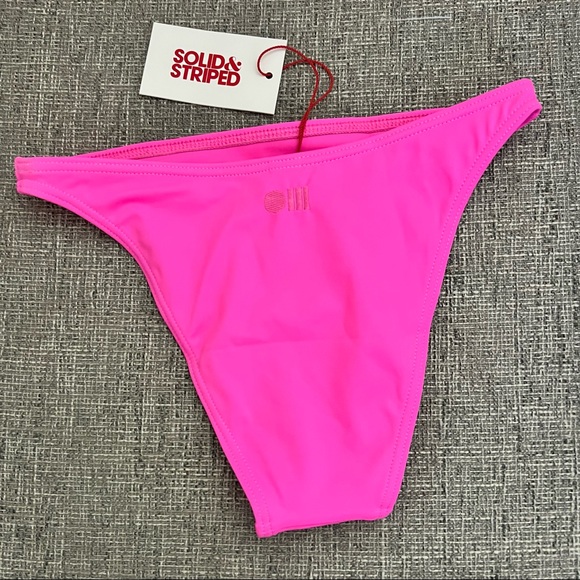 Solid & Striped The Elsa Bikini Bottoms in Paparazzi neon Pink size XS - Picture 5 of 10